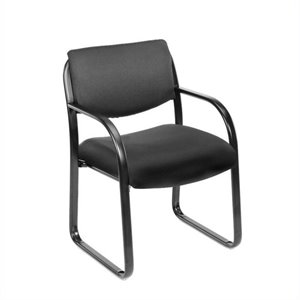 scranton & co fabric sled base guest chair with arms in black
