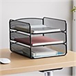 Scranton & Co Contemporary Metal Triple Tray Organizer in Black