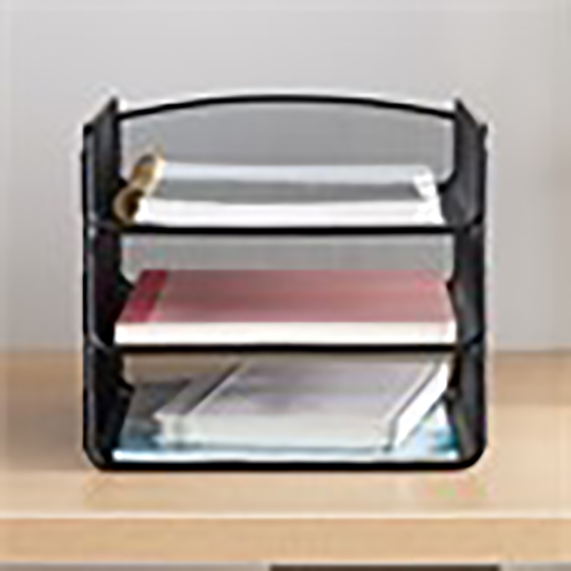 Scranton & Co Contemporary Metal Triple Tray Organizer in Black