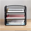 Scranton & Co Contemporary Metal Triple Tray Organizer in Black