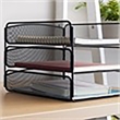 Scranton & Co Contemporary Metal Triple Tray Organizer in Black