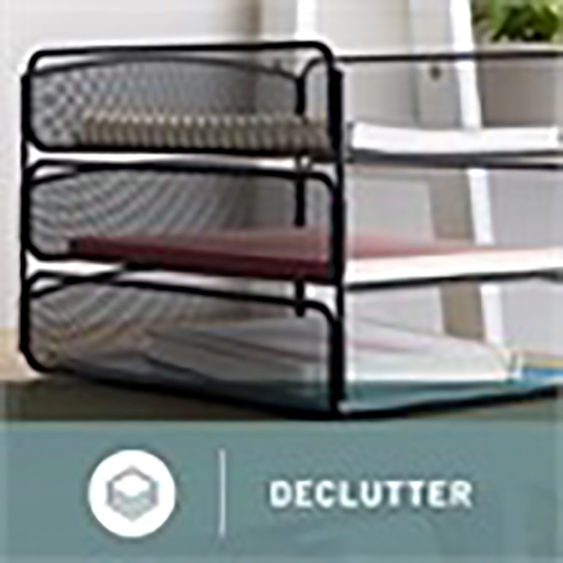 Scranton & Co Contemporary Metal Triple Tray Organizer in Black
