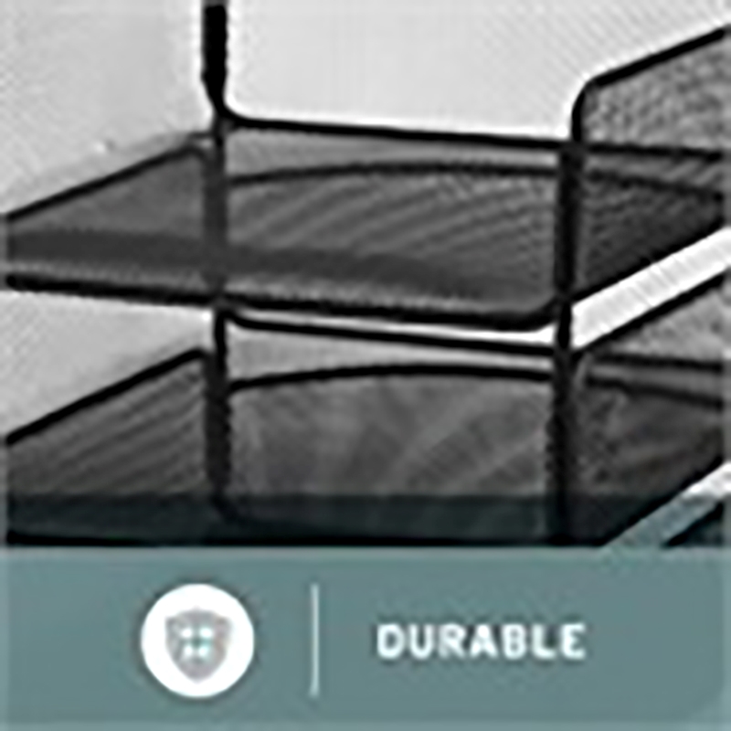 Scranton & Co Contemporary Metal Triple Tray Organizer in Black