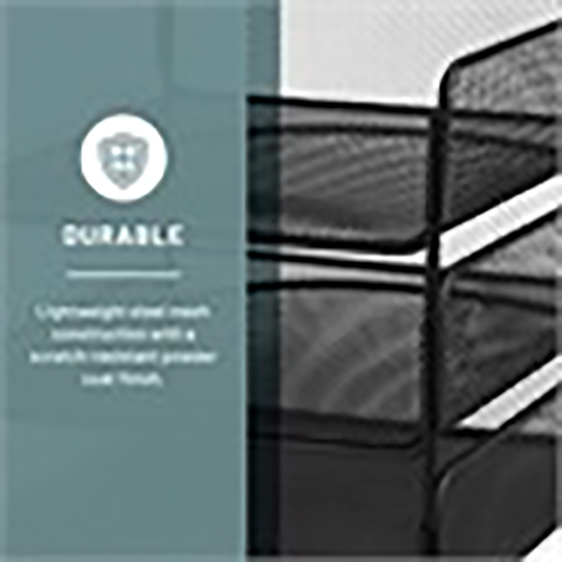 Scranton & Co Contemporary Metal Triple Tray Organizer in Black