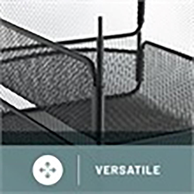 Scranton & Co Contemporary Metal Triple Tray Organizer in Black