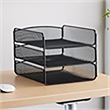 Scranton & Co Contemporary Metal Triple Tray Organizer in Black