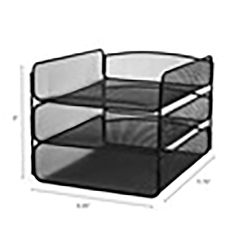 Scranton & Co Contemporary Metal Triple Tray Organizer in Black