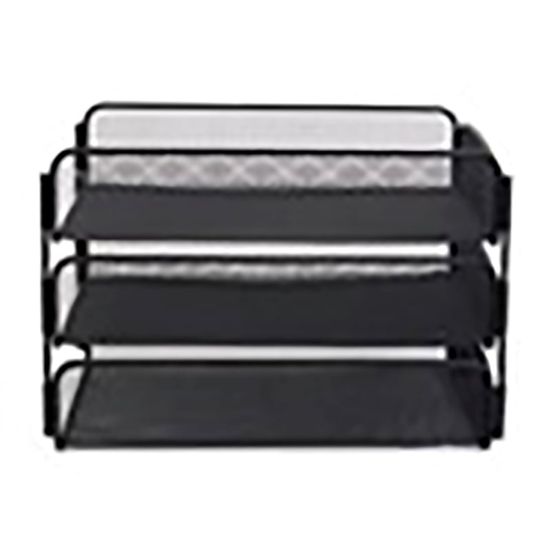 Scranton & Co Contemporary Metal Triple Tray Organizer in Black
