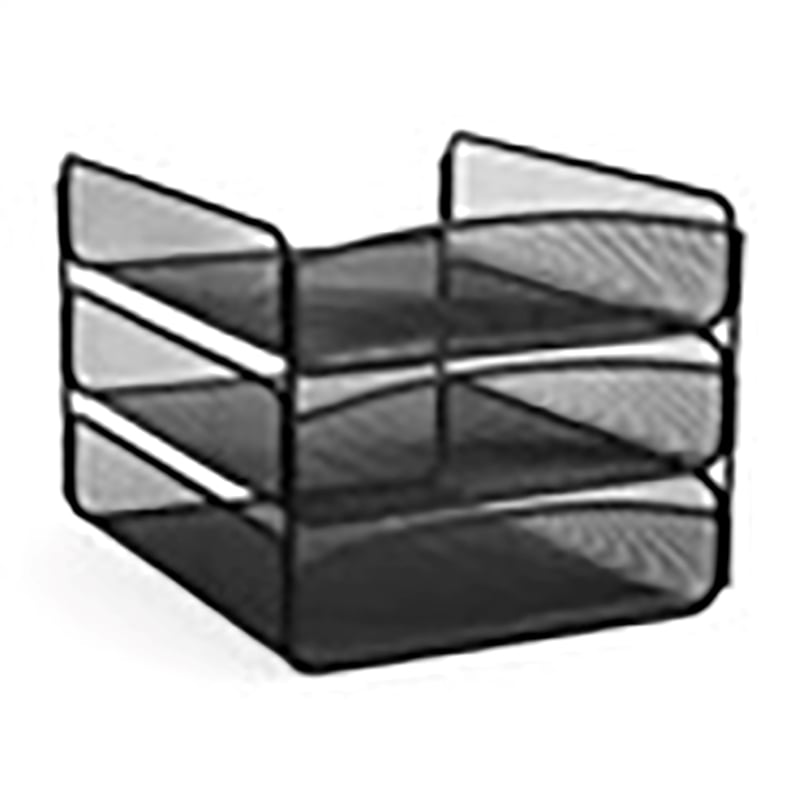 Scranton & Co Contemporary Metal Triple Tray Organizer in Black