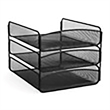Scranton & Co Contemporary Metal Triple Tray Organizer in Black