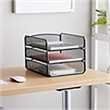 Scranton & Co Contemporary Metal Triple Tray Organizer in Black