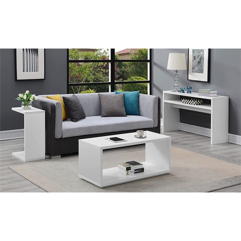 Scranton & Co Bookend Console Table in White