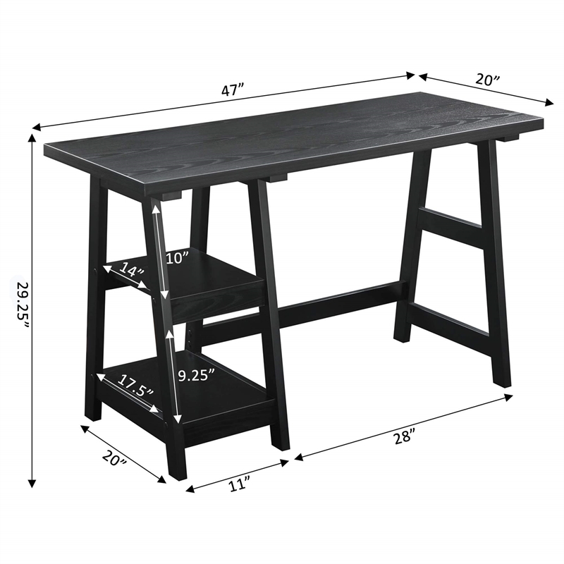 Scranton & Co Trestle Desk in Black