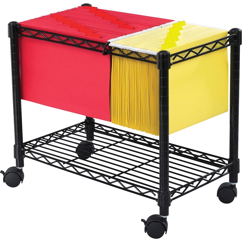 Scranton & Co Wire Mobile File Cart in Black