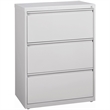 Scranton & Co 3-Drawer Modern Metal Lateral Filing Cabinet in Light Gray