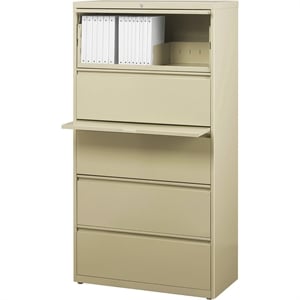 Scranton & Co 30&quot 5-Drawer Modern Metal Lateral Filing Cabinet in Beige