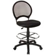Scranton & Co Mesh Fabric Drafting Chair with Loop Arms in Black