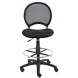 Scranton & Co Mesh Fabric Drafting Chair with Loop Arms in Black