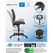 Scranton & Co 48''H Modern Fabric Drafting Stool in Black/Chrome