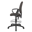 Scranton & Co 48''H Modern Fabric Loop Arms Drafting Stool in Black/Chrome
