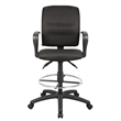 Scranton & Co 48''H Modern Fabric Loop Arms Drafting Stool in Black/Chrome