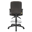Scranton & Co 48''H Modern Fabric Loop Arms Drafting Stool in Black/Chrome
