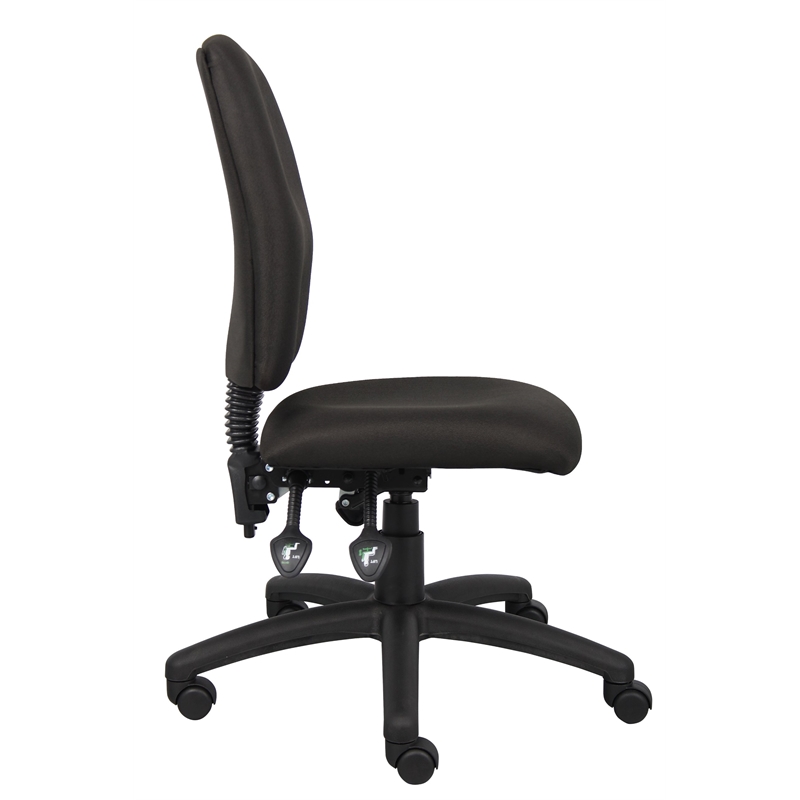 Scranton & Co Modern Crepe Fabric Multi Function Task Chair in Black