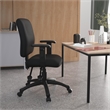 Scranton & Co Crepe Fabric Task Office Chair with Adjustable Arms in Black