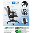 Scranton & Co Crepe Fabric Task Office Chair with Adjustable Arms in Black
