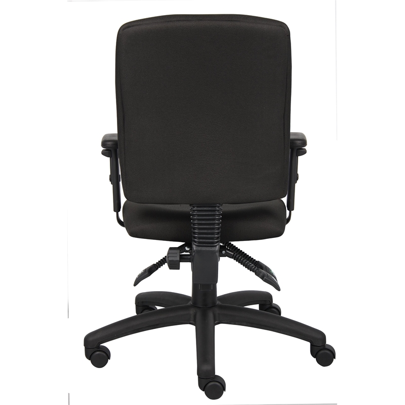 Scranton & Co Crepe Fabric Task Office Chair with Adjustable Arms in Black