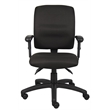 Scranton & Co Crepe Fabric Task Office Chair with Adjustable Arms in Black