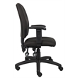 Scranton & Co Crepe Fabric Task Office Chair with Adjustable Arms in Black