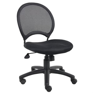 Scranton & Co Seat Height Adjustment Fabric Back Task Office Chair in Black