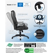 Scranton & Co Faux Leather Upholstered Executive Office Chair in Black/Chrome