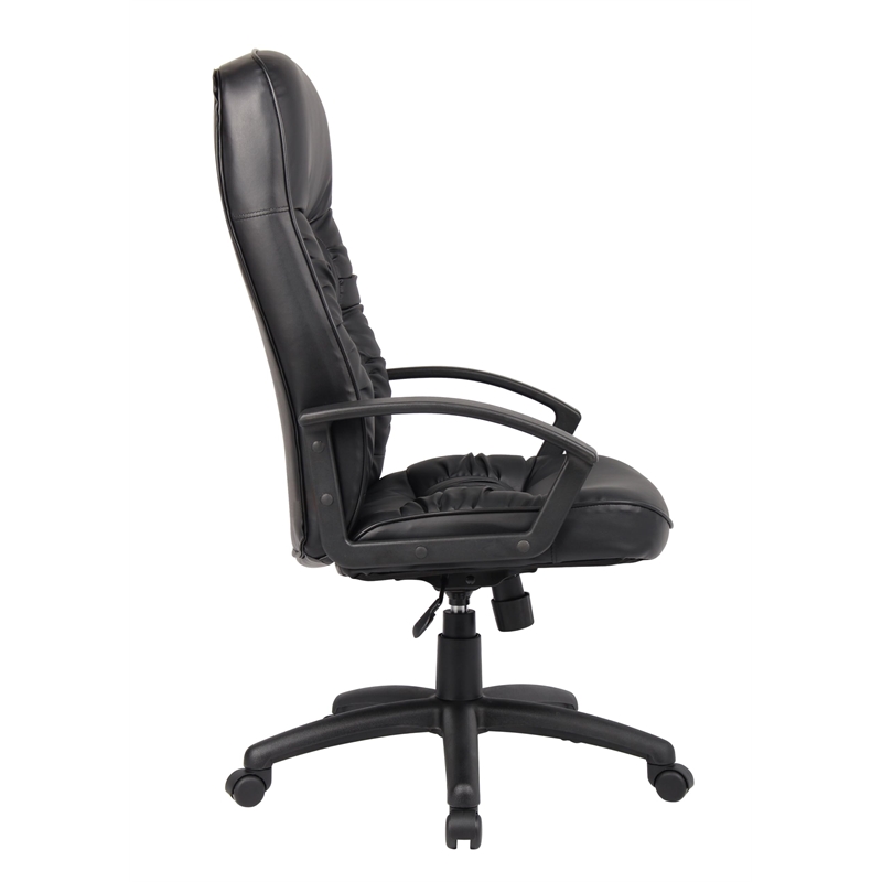 Scranton & Co Faux Leather Upholstered Executive Office Chair in Black/Chrome
