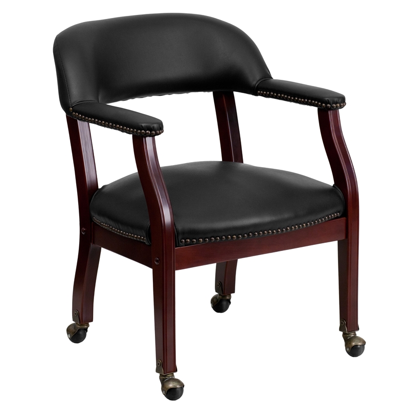 Scranton & Co Luxurious Conference Guest Chair in Black with Casters