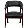 Scranton & Co Luxurious Conference Guest Chair in Black with Casters