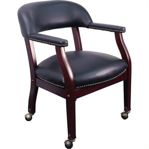 scranton & co luxurious conference guest chair in black with casters