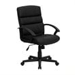 Scranton & Co Mid-Back Leather Office Chair in Black