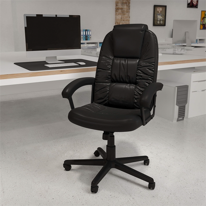 Scranton & Co High Back Swivel Office Chair in Black