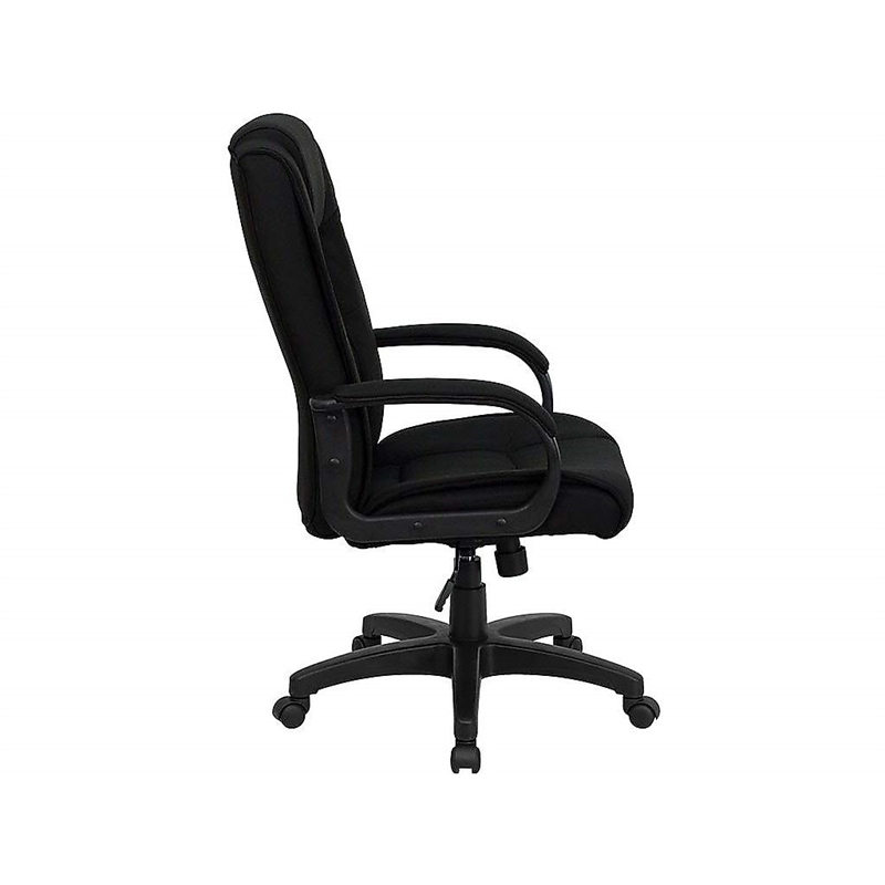 Scranton & Co Contemporary Fabric High Back Executive Office Chair in Black