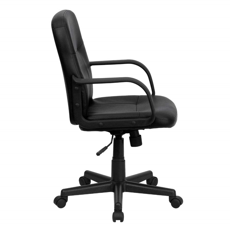 Scranton & Co Mid Back Glove Vinyl Executive Office Chair in Black