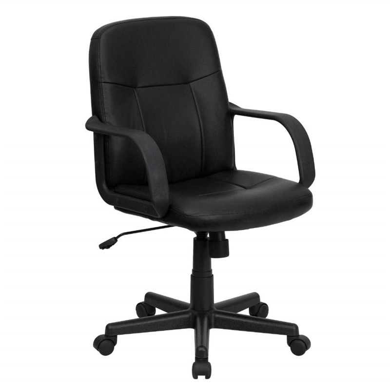 Scranton & Co Mid Back Glove Vinyl Executive Office Chair in Black
