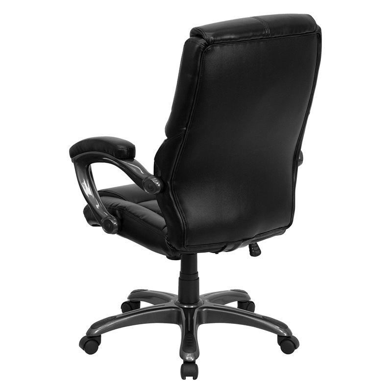 Scranton & Co Contemporary Faux Leather High Back Executive Chair in Black
