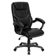 Scranton & Co Contemporary Faux Leather High Back Executive Chair in Black