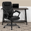 Scranton & Co Contemporary Faux Leather High Back Executive Chair in Black
