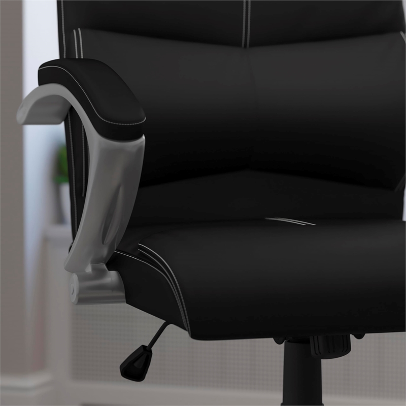 Scranton & Co High Back Executive Office Chair with Black Leather