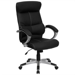 scranton & co high back executive office chair with black leather