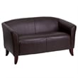 Scranton & Co Leather Loveseat in Brown