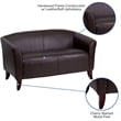 Scranton & Co Leather Loveseat in Brown